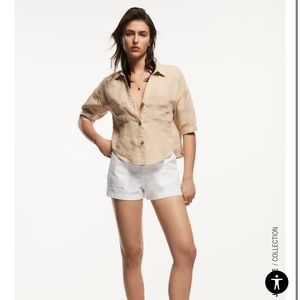 Short sleeve linen shirt